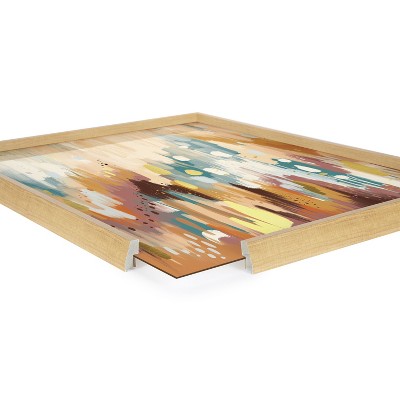 Natural Abstract Brushstroke Framed Glass Wall Art, 18x24