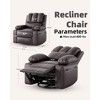 22'' Leather Recliner Chair for Adults, Overstuffed Manual Recliner Chair, Single Sofa with Cup Holder and Side Pockets - 2 of 4