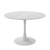 Round Dining Table with Printed Wood Grain Table Top,Metal Base Pedestal Kitchen Table for 4-6 Person for Kitchen Small Space-Maison Boucle - 3 of 4