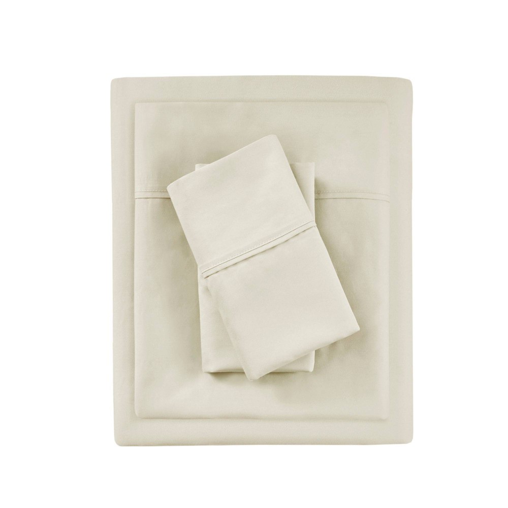 Photos - Bed Linen Beautyrest King 1000 Thread Count Cotton Blend Cooling 4pc Sheet Set Ivory 
