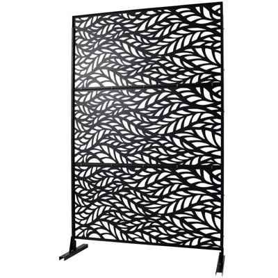 DSVIMOY Outdoor & Indoor Privacy Screen, Freestanding Decorative Privacy Screen for Deck Balcony Patio, Black, 48"*76"*16"