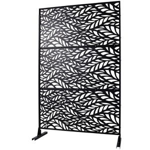 DSVIMOY Outdoor & Indoor Privacy Screen, Freestanding Decorative Privacy Screen for Deck Balcony Patio, Black, 48"*76"*16" - 1 of 4