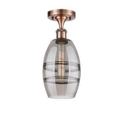Vaz - 1 Light Semi-Flush Mount In Industrial Style-9.38 Inches Tall and 5.88 Inches Wide