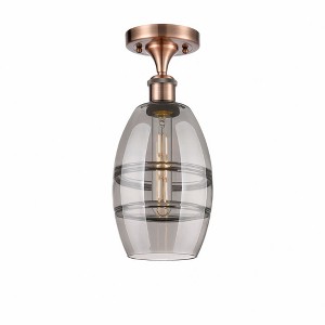 Vaz - 1 Light Semi-Flush Mount In Industrial Style-9.38 Inches Tall and 5.88 Inches Wide - 1 of 1