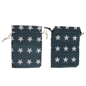 Unique Bargains Five-pointed Star Print Drawstring Bag 2 Pcs - 1 of 4