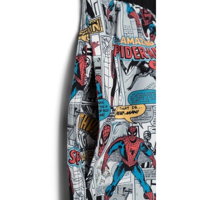 Мужские брюки Marvel Spider-Man Mens Swim Trunks UPF 50+ Gray / Black Comic Strip Large — фото 4