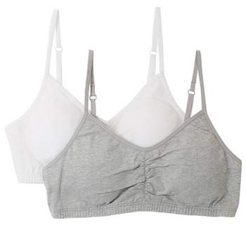 Fruit of the Loom Girls' Cotton Built-up Stretch Sports Bra, Grey
