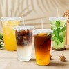 Attop 100 Pack 20 oz Clear Plastic Cups with Lids and Straws, Disposable Iced Coffee Cups with Lids for To-Go Cold Drinks - 3 of 4
