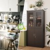 Mlezan 71" Storage Cabinet: Acrylic Glass Door with Lock, Adjustable Shelves. Steel Locker for School, Home, or Office Storage and Organization. - 3 of 4