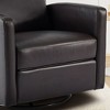 Swivel Rocking Recliner,Wide PU Leather Glider Sofa Chair with Ergonomic High Backrest for Living Room,Bedroom（Chocolate） - 2 of 4