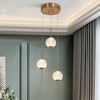 LNC Cenlindes 5-Lights 14" Modern Luxury Cluster Integrated LED Crystal Chandelier,Brass - 2 of 4