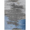 Denim Blue And Gray Abstract Washable Indoor Outdoor Area Rug - 4 of 4