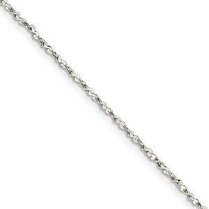 Black Bow Jewelry 1.6mm, Sterling Silver D/C Twisted Solid Serpentine Necklace - 1 of 4