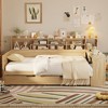 KIGFTSOD Wooden Full Size Daybed with Storage Shelves, Multi-functional Bed with Twin Size Trundle Bed and Study Desk - 2 of 4