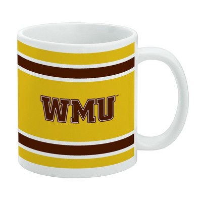 Western Michigan University WMU Stripes Ceramic Coffee Mug Novelty Gift Mugs for Coffee Tea and Hot Drinks 11oz White