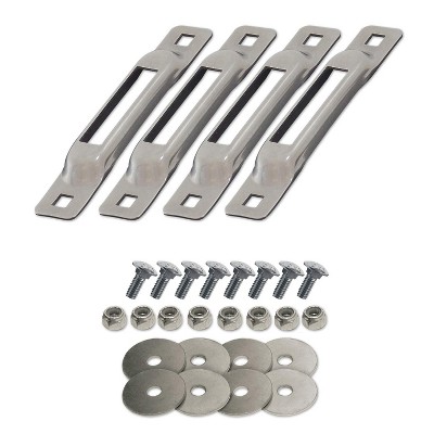 SNAP-LOC Stainless SNAP-LOC E-Track Single Strap Anchor 4-Pack with Carriage Bolts