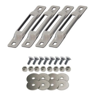 SNAP-LOC Stainless SNAP-LOC E-Track Single Strap Anchor 4-Pack with Carriage Bolts - 1 of 4