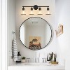 POWLIG 30.3-in 4-Light Modern Matte Black Dimmable Bathroom Vanity Light with Cone Clear Glass Shade - 3 of 4