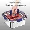 2-Pack Extra-Large Stainless Steel Food Storage Containers W/Blue Lids, Deep Design, Airtight Seal, Refrigerator Organization, Meal Prep, Lunch Boxes - 4 of 4