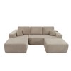 105.7'' Plush Corduroy Deep-Seat Modular Sectional Sofa with U-Shaped Chaise and No-Assembly Design - 3 of 4