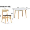 NicBex Dining Table Set for 6 Foldable Rectangular Dining Table MDF desktop with 6 Solid Wood Dining Chairs for Kitchen - 3 of 4