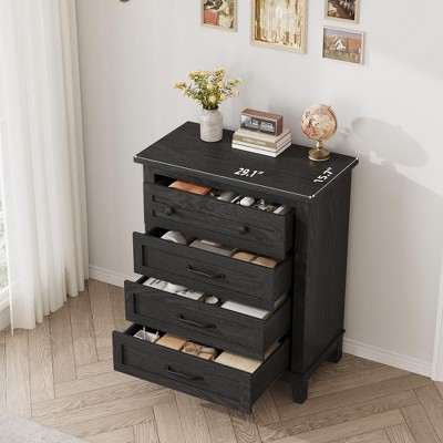 Open-drawer dresser showing interior drawers and organized contents