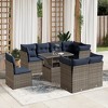 vidaXL Patio Sofa Set with Cushions Modular Outdoor Seating 9 Piece Poly Rattan - Gray without storage - 2 of 4