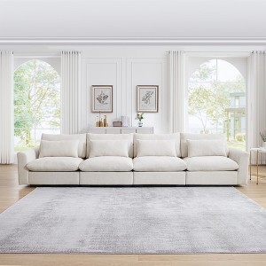 Oversized 157.5" Corduroy Cloud Modular 4-seater Sectional Sofa with Big Deep Seat, 4-Piece Free combination Sofa - 1 of 4