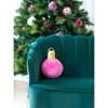 Shiraleah Pink Christmas Ornament Bauble Pillow, Small - 3 of 4