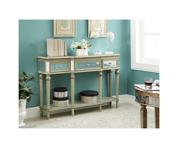 Three Drawer Console Table Champagne - Treasure Trove