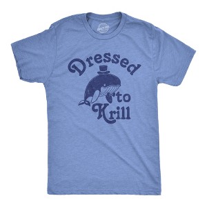 Mens Funny T Shirts Dressed To Krill Sarcastic Whale Graphic Tee For Men - Crazy Dog Men's T Shirt - 1 of 4