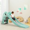 Costway 3-in-1 Kids Climber Slide Play Set w/Basketball Hoop Indoor & Outdoor Pink\Green - 3 of 4