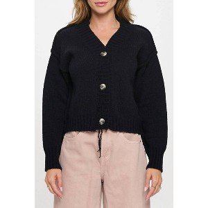 Women's Thick Knit Long Sleeve Cardigan with Buttons - reneec. - 1 of 4