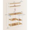 VASAGLE Bakers Rack with Power Outlet, 35.4 Inches Microwave Stand, Coffee Bar, 4 AC Outlets, with Adjustable Shelves, 8 S-Hooks, Basket, Spice Racks - image 3 of 4