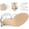 Perphy Women's Lace Up Open Toe Slingback Strappy Stiletto Heels Sandals - 3 of 3
