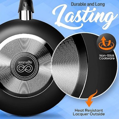 SereneLife 20 - Piece Non-Stick Aluminum Cookware Set
