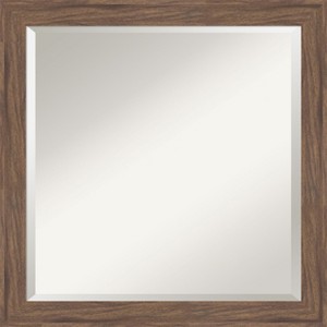 Amanti Art Pia Medium Brown Narrow Beveled Framed Bathroom Vanity Wall Mirror - 1 of 4