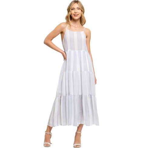August Sky Women's Wide Striped Midi Dress : Target