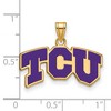 Black Bow Jewelry 14k Yellow Gold Plated Sterling Silver Texas Christian Horned Frogs NCAA Small Pendant - 2 of 3