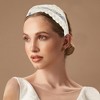 Unique Bargains Women's Elegant Lace Mesh Cross Pattern Hairband 6.30"x5.12" Beige 1 Pc - 2 of 3