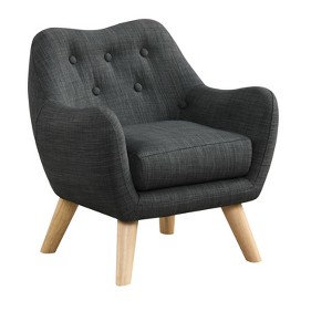NicBex Linen Accent Chair,Upholstered Living Room Chairs with Button Tufted Back and Natural Finish Wooden Legs,Accent Chairs for Living Room - 1 of 4