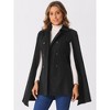 INSPIRE CHIC Women's Cape Slit Long Sleeve Double Breasted Cloak Coat - 3 of 4