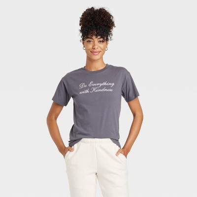 Women's Do Everything with Kindness Short Sleeve Graphic T-Shirt - Gray S