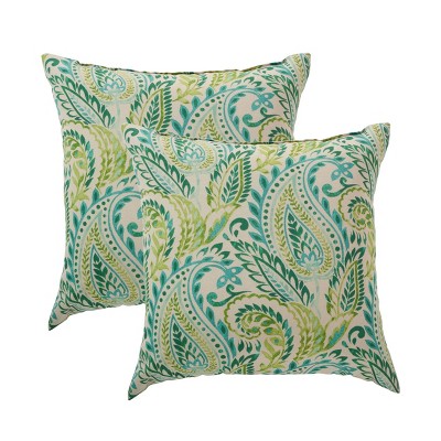 Rolston 2pc Outdoor Throw Pillows Tan Paisley - Haven Way