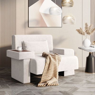 CAVINAS Oversized Modern Armchair,48" Wide Mid-Century Accent Chair with Cushions,Armchair with Hidden Storage for Living room,Bedroom,Lounge