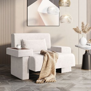 CAVINAS Oversized Modern Armchair,48" Wide Mid-Century Accent Chair with Cushions,Armchair with Hidden Storage for Living room,Bedroom,Lounge - 1 of 4