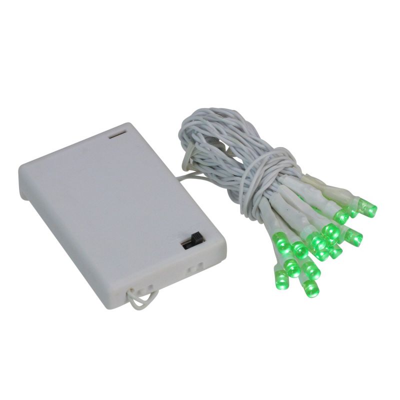 Northlight Battery Operated LED Christmas Lights - Green - 9.5' White Wire - 20ct, 3 of 4
