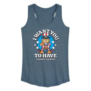 Women's - Garfield - Want You To Have A Happy Fourth Graphic Racerback Tank - 1 of 4
