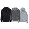 Mens 3 Pack Zip Up Hoodies Soft Cotton Zipper Fleeced - 3 of 4