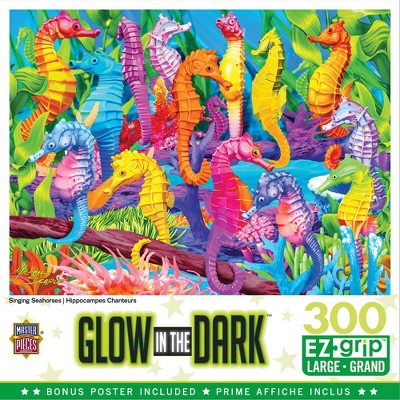MasterPieces Glow in the Dark Puzzles Collection - Singing Seahorses 300 Piece EZ Grip Jigsaw Puzzle